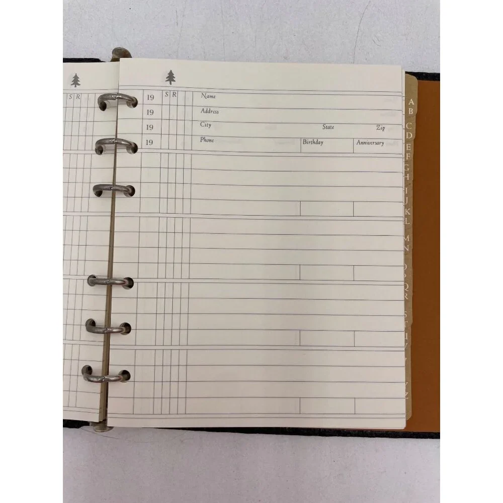 Vintage 1975 Hallmark Address Book Alphabetical Tabs & Brown Textured Cover